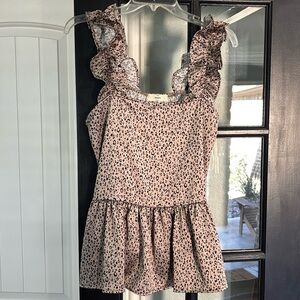 Silky leopard tank blouse
